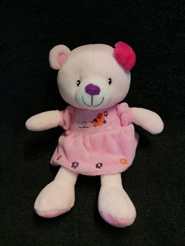 Doudou peluche ours rose - doudou,