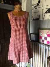 Robe CYRILLUS coton vichy rouge  .T 40 (N/)