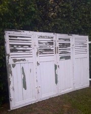 Volets 4 vantaux H148xL245cm persiennes chêne anciens paire1 old 4-leaf shutters