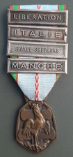 WW2 Médaille Commémorative Guerre 1939-45 type Pilote FAFL 4 AGRAFES ORIGINAL