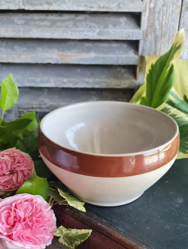 Ancien saladier bol creme - ancien,