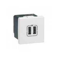 Legrand 077594 Prise 2 USB Type-A 2,4A 5V 12W Mosaic 2 modules 230V - blanc