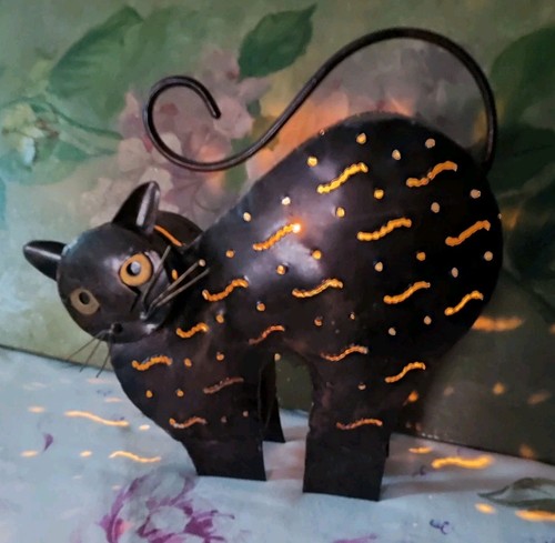 Chat photophore métal - chat,