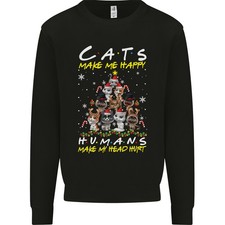Chats Make Me Happy Drôle Noël Enfants Pull