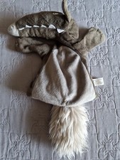 doudou peluche marionnette loup  gris AUZOU