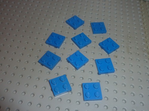 Lego brick bleu 2x2 - 10,