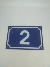 authentique plaque émaillée numéro de rue 2