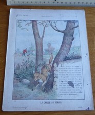 Ancien Protège-cahier Couverture "LA CHASSE AU RENARD"  Collection Godchaux