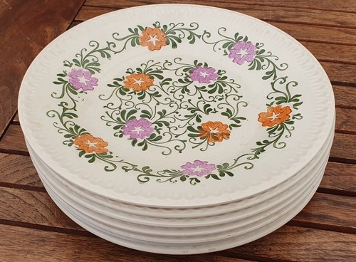Assiettes plates faïence - 7, en