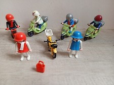 PLAYMOBIL lot set velomoteur 3302 + Moto 3565 + 3 scooters vert 3946 + 6 perso