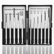 11pc Small Precision Screwdriver Set Mini 6 Sizes Flat Philips for Watch Glasses