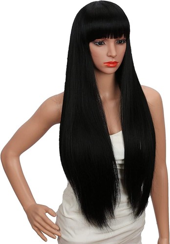  Perruque brune longue lisse