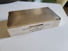 Coffret a cigarettes ou cigare en argent anglais Birmingham Dédicacé