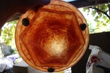 Coupe Art Déco lustre en Pate De Verre type SCHNEIDER ton orange /rouge/rose