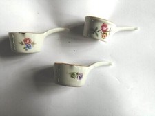 lot 3 mini petites casseroles miniature en porcelaine restaurant Lasserre Paris