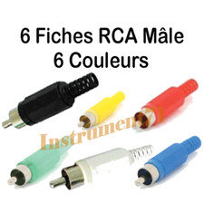6 RCA Mâle de 6 Couleurs