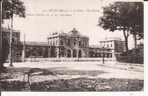 Cpa reims gare guerre - la,