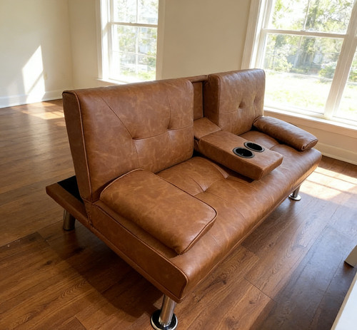 Modern brown faux leather - faux,