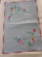 Napperon Ancien Lin Bleu