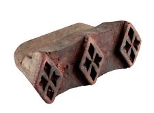 Ancien Tampon Tissu Indien en Bois - Motif losange Inde # 1249