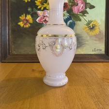 Grand vase opaline camée rose