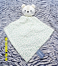 ?ORCHESTRA DOUDOU LANGE LOSANGE CHAT TIGRE BLANC CREME POIS VERT 38CM NEUF