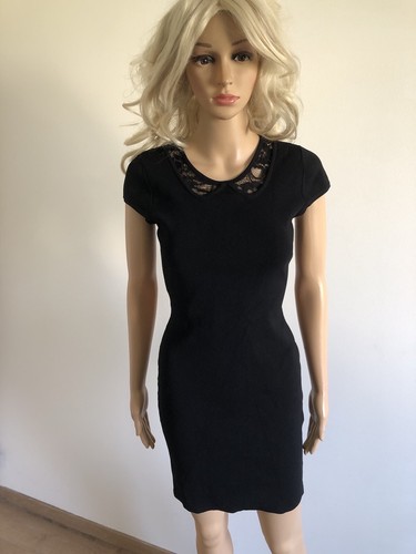 Robe tricot noire manches - tricot,