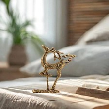 Figurine de cerf d'ornement de cerf Sika en laiton pour les étagères décor