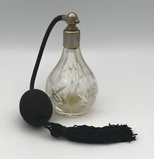 Ancien FLACON Vaporisateur Atomiseur De Parfum à Poire En CRISTAL, Embout Métal