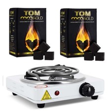 Pack accessoires pour Chicha, 2 boîtes de Charbons Tom Cococha + Plaque chauffa