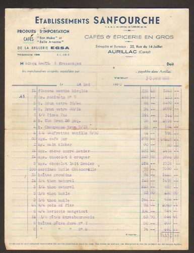 Aurillac cafes epicerie - &,
