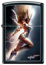 ZIPPO ★ BLACK LIGHT LIGHTNING WOMAN by Mazzi
