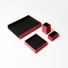 Set de Bureau Cuir Rouge