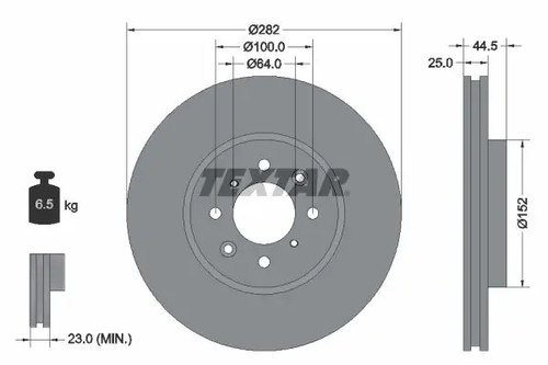 Disque frein ventilé de - 2x,