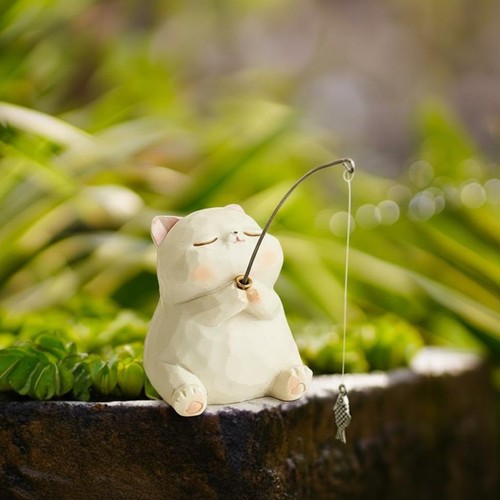 Figurine chat pêcheur - figurine,