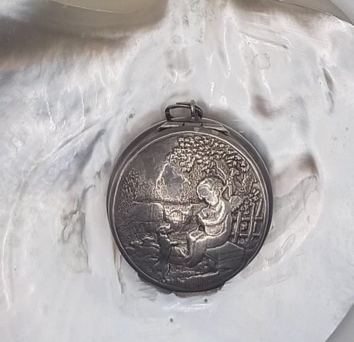 Pendentif poudrier argent - poudrier,