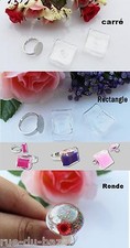 1 à 10 Bulle verre à remplir cabochon globe dôme boule à neige + SUPPORT BAGUE