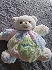 Doudou ours boule jaune rose