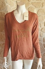 Tee shirt rouille "Mademoiselle Pipelette" neuf Lacomy taille unique (sm3)