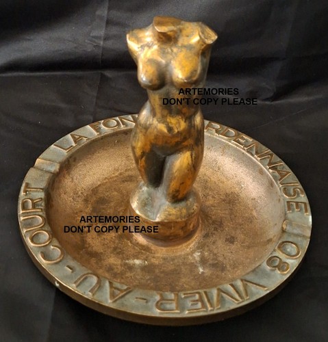 Sculpture bronze cendrier - cendrier, nue