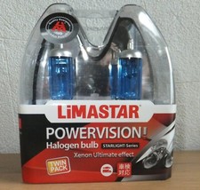 LIMASTAR Halogène Super White - 12V 55/60W - Lot 2 ampoules H4 + 2 ampoules T10