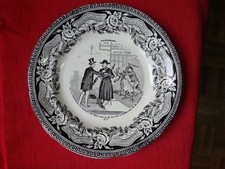 ASSIETTE ILLUSTRE HUMORISTIQUE  DE GIEN  N° 1 VERS 1875 