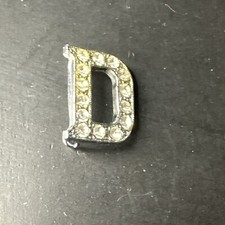 Ancienne Broche En metal argenter Art Déco Nouveau créateur lettre D