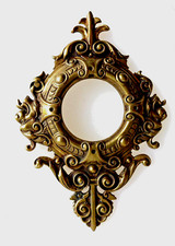 décor pediment bronze or brass movement clock pendule cartel Antique French coq