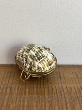 Petite Boite / Pilulier Coquillage Vert Blanc - Original - Vintage
