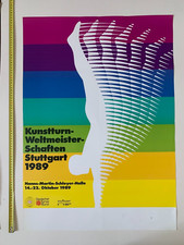 Gymnastics world championships 1989 Stuttgart germany vintage poster