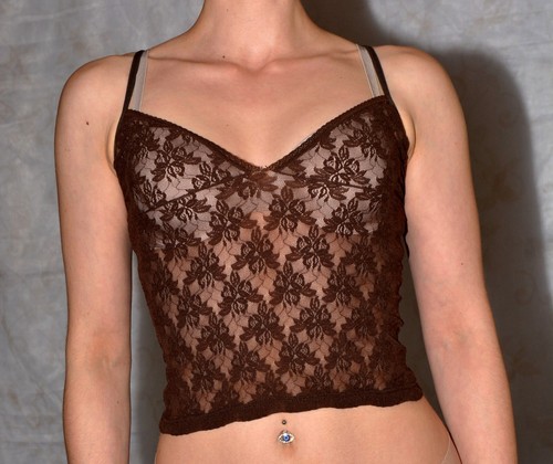 Débardeur lingerie marron - de,
