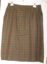 Fink- Jupe droite à carreaux- 90% laine- 10% cachemire- verte et bordeaux- 40/42