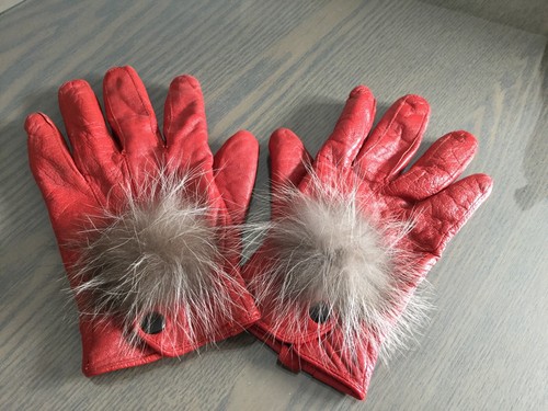 Gants cuir rouge taille 8 - gants,