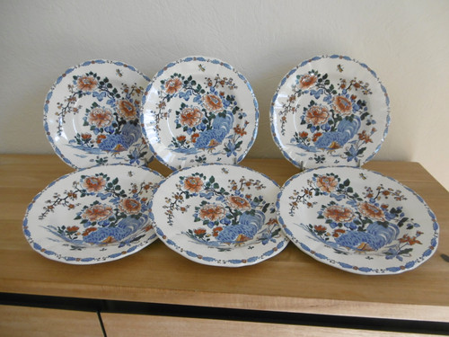 Six assiettes creuses - creuses, faience